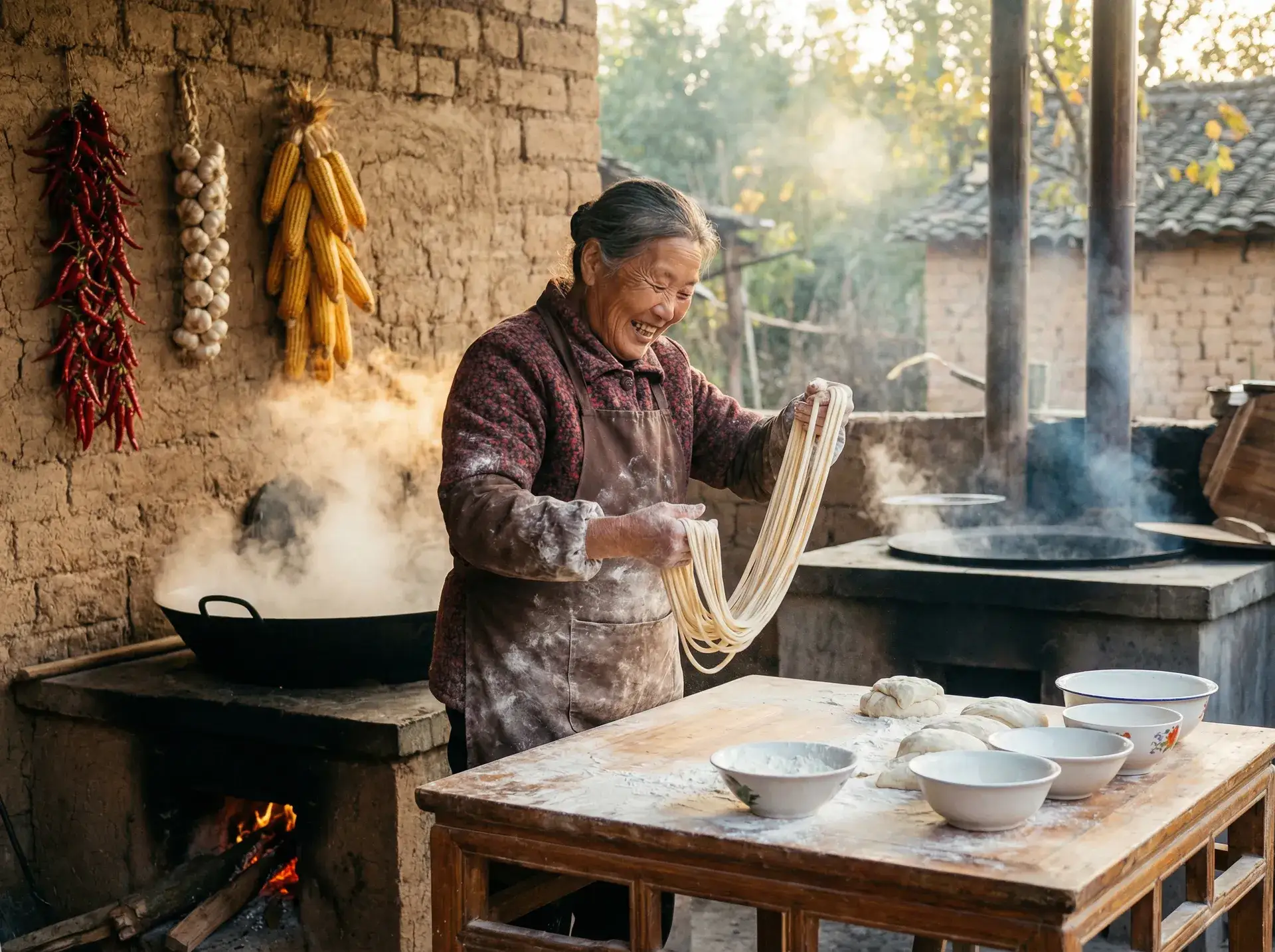 农家大嫂手擀面 - 免费一夜情网 乡村美食